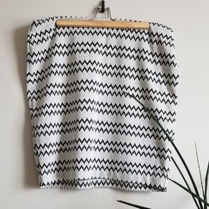 Chevron Print Mini Skirt
